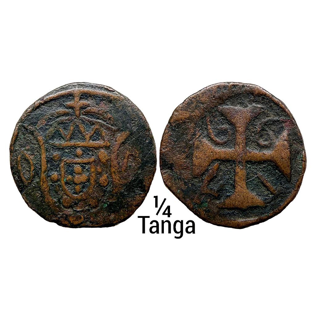 Indo Portugues Diu Joao as Prince Regent 1799 AD Copper Atia 1/4 Tanga