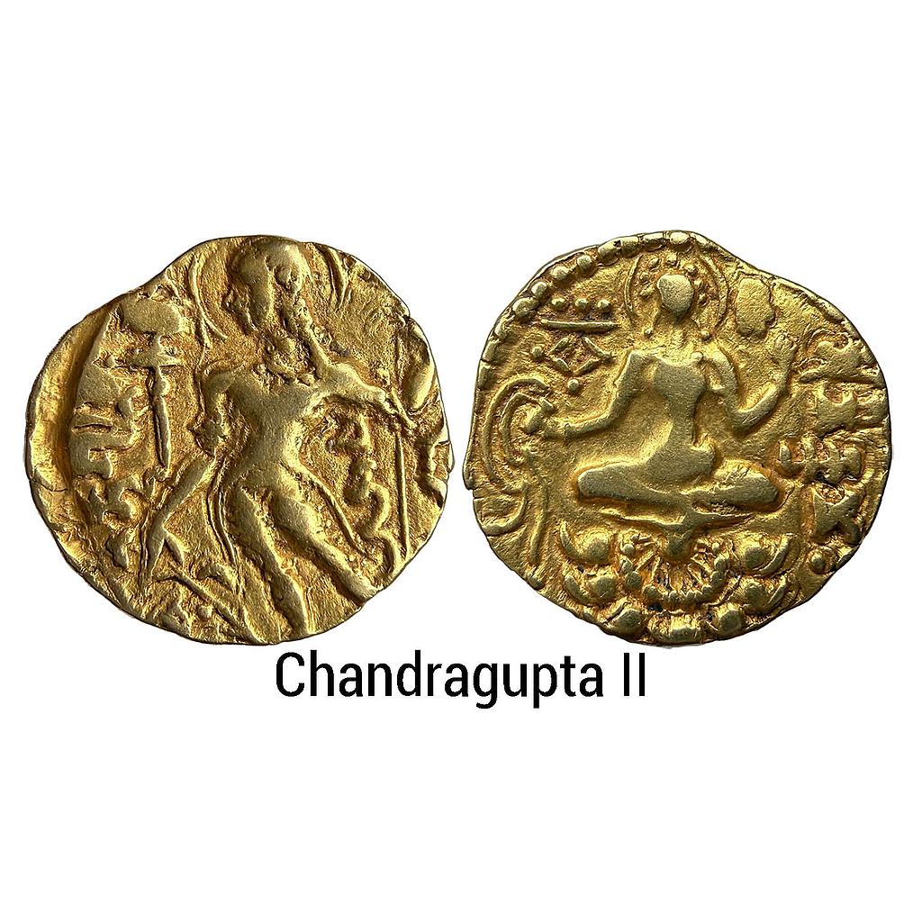 Ancient Guptas Chandragupta II Archer type Gold Dinar