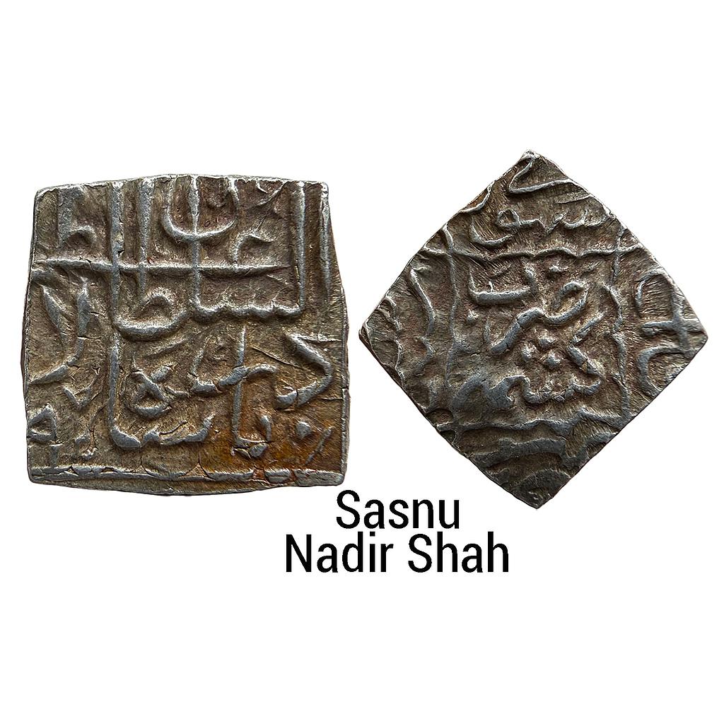 Kashmir Sultan Nazuk Nadir Shah 3rd Reign Kashmir Mint Silver Square Sasnu