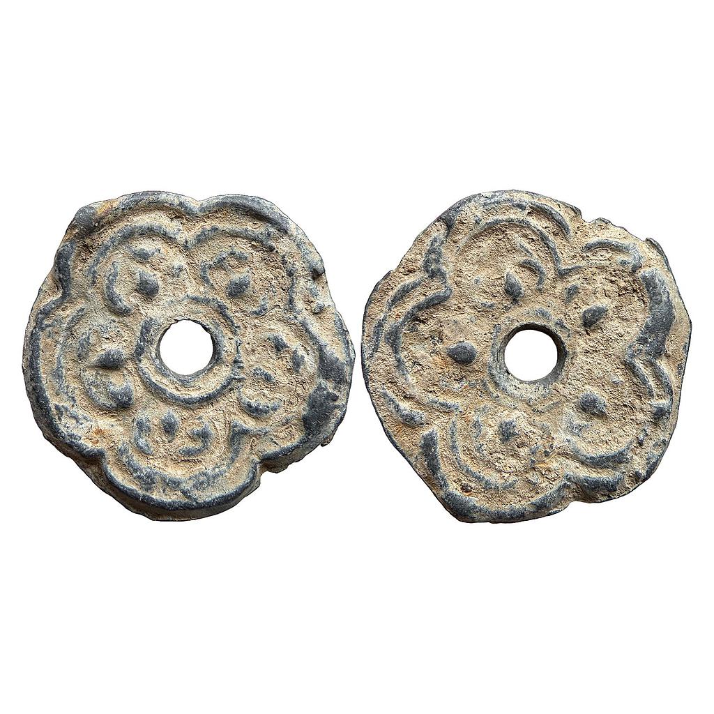 Kingdom of Angkor Lead Lotus Token from Cambodia from the time of the Khmer Empire  Lead-Tin Alloy Unit
