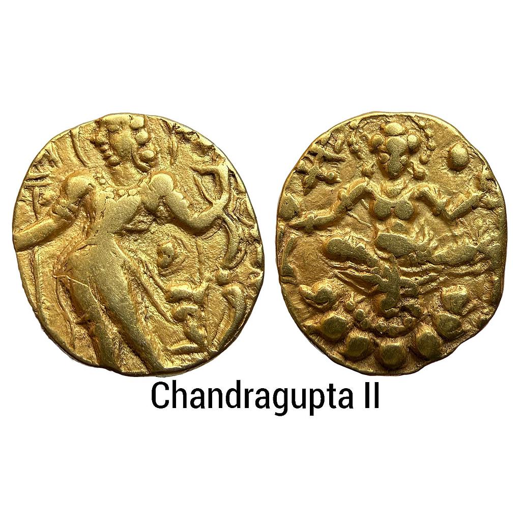 Ancient Guptas Chandragupta II Archer type Gold Dinar