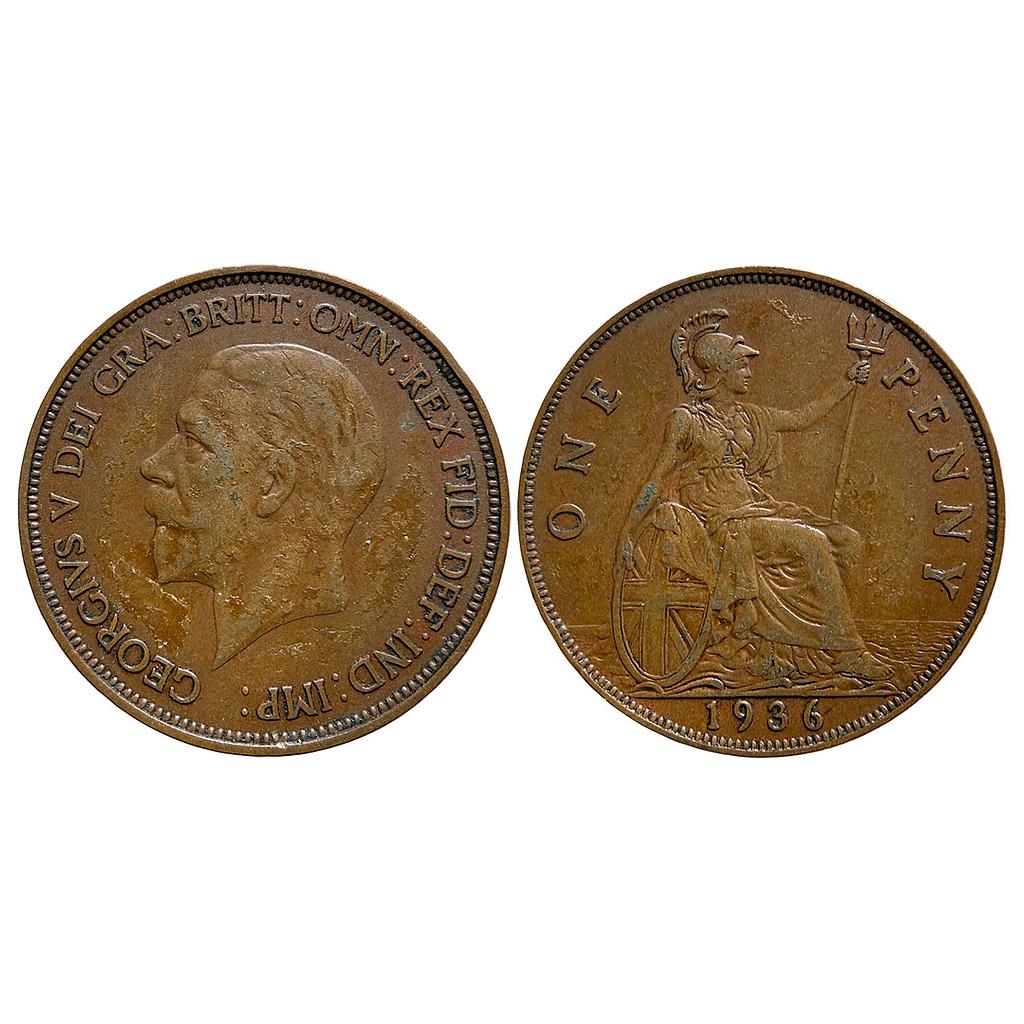United Kingdom George V 1936 AD Bronze 1 Penny
