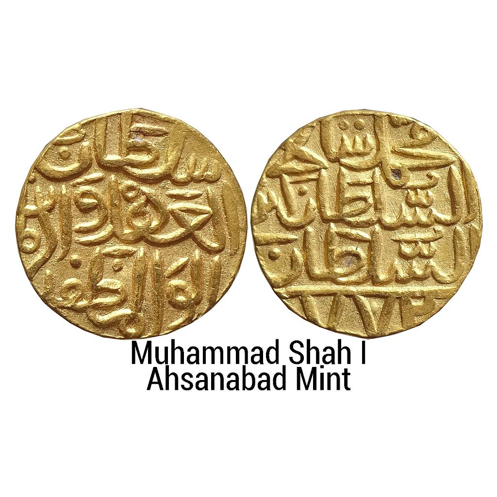 Bahamani Sultan Muhammad Shah I Ahsanabad Mint Gold Tanka