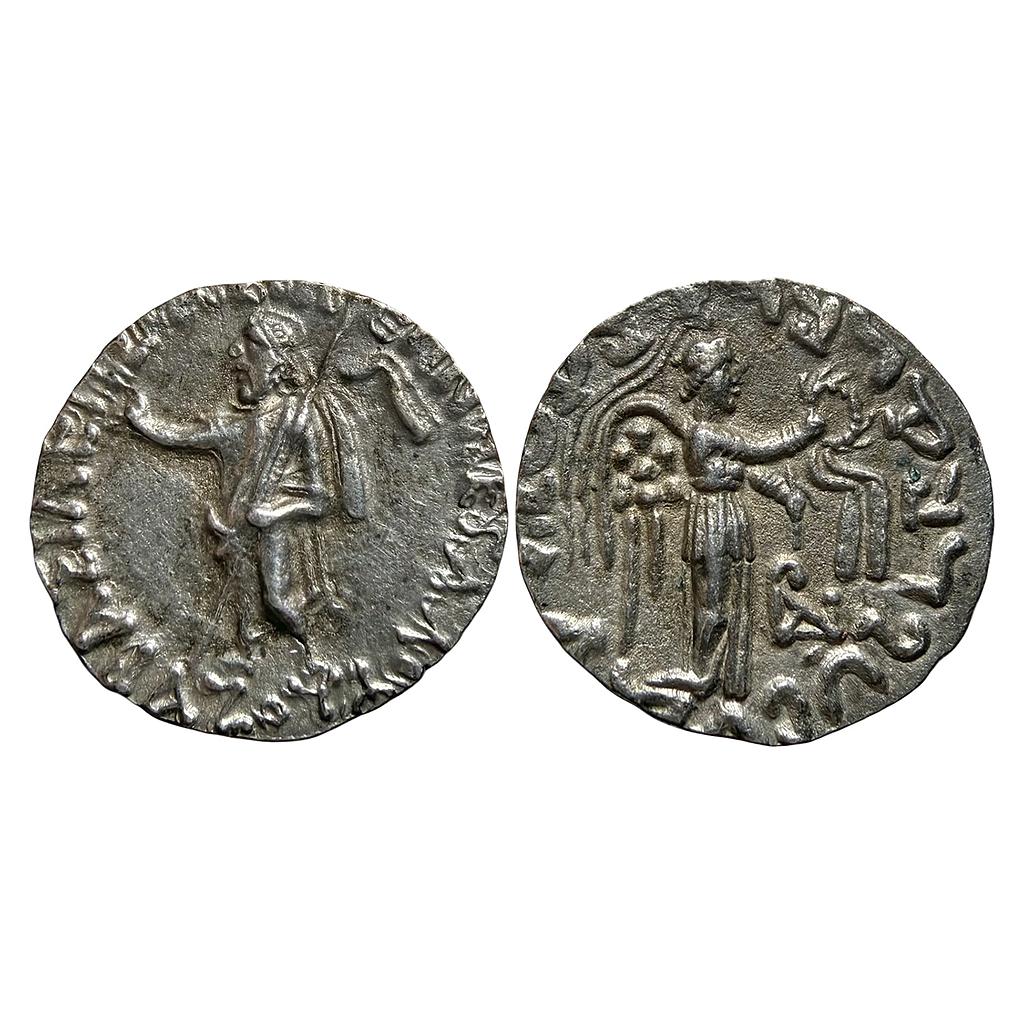 Ancient Indo-Scythians Azes I Silver Drachm Indian standard