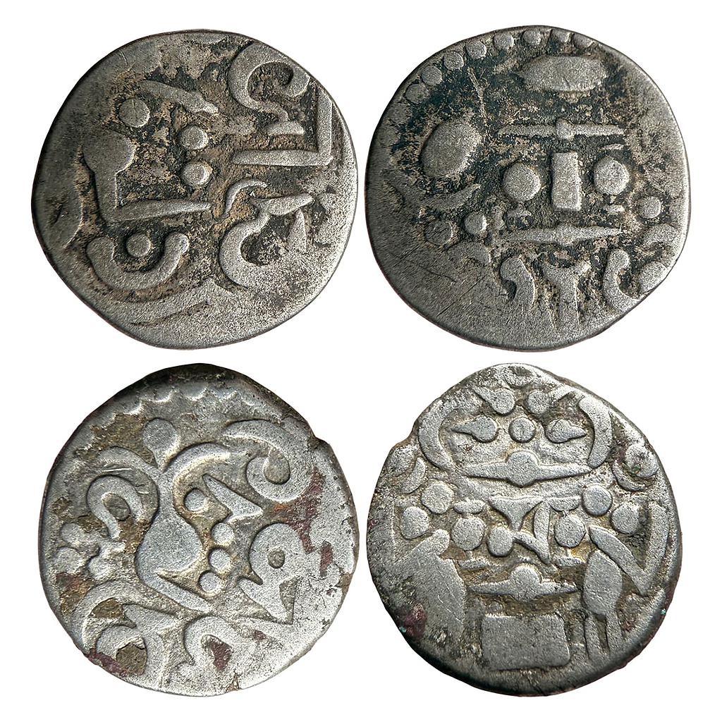 Hindu Medieval Indo-Sassanian Series Gurjara Prathiharas Vigrahapala Set of 2 Coins Billon Dramma
