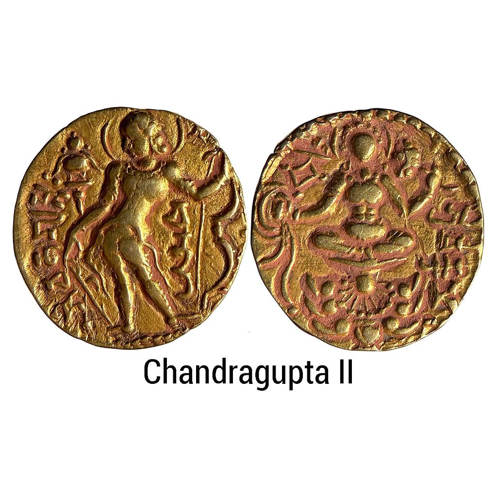 Ancient Guptas Chandragupta II Archer type Gold Dinar