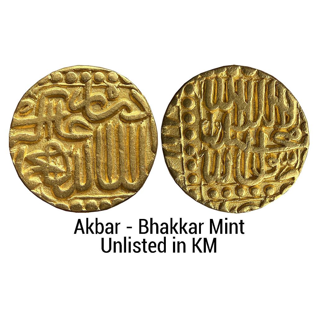 Mughal Akbar Bakkar Bhakkar Mint off flan Gold Mohur