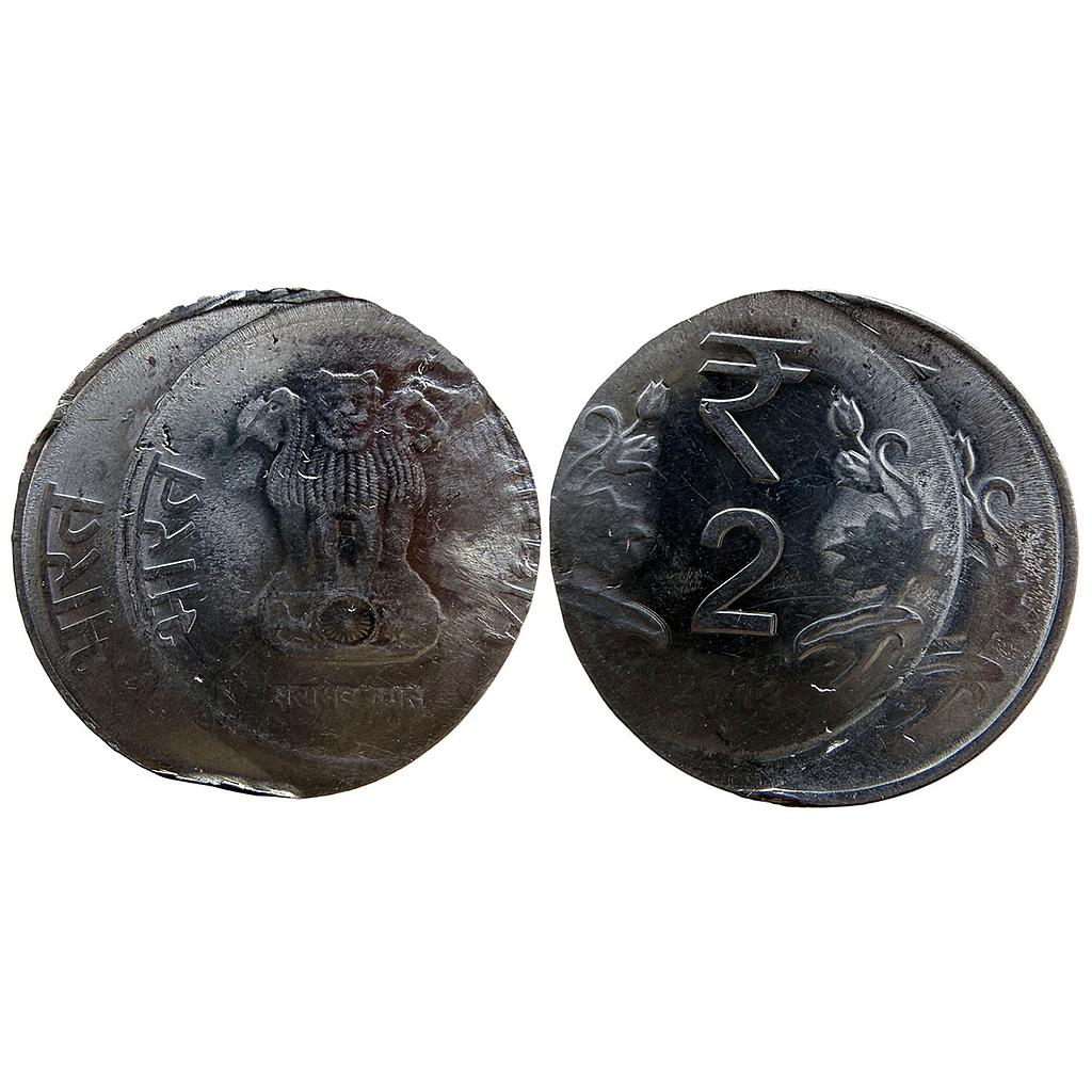 Republic India Side Shifting Error Double Side Error Stainless Steel 2 Rupees