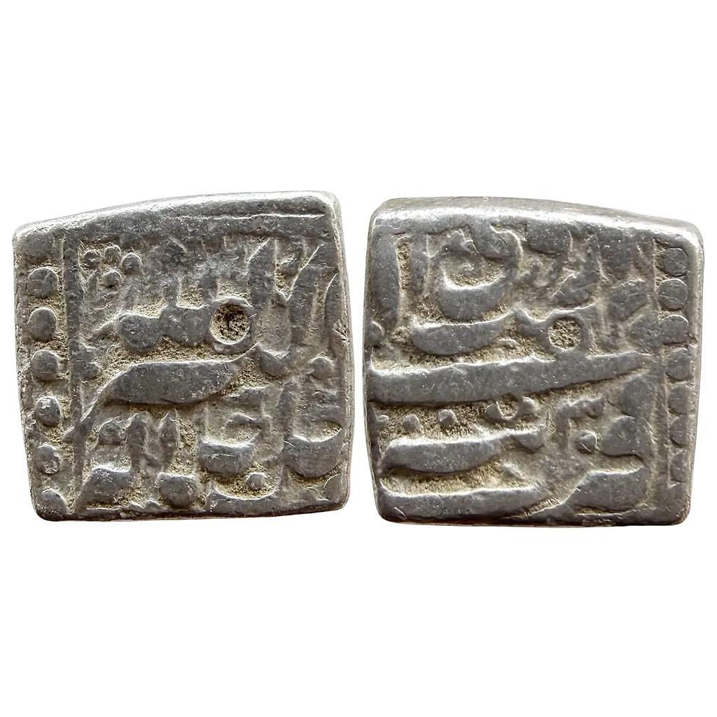 Mughal Akbar Silver Tatta Mint Ilahi Month Ardibihisht Taurus Square Rupee