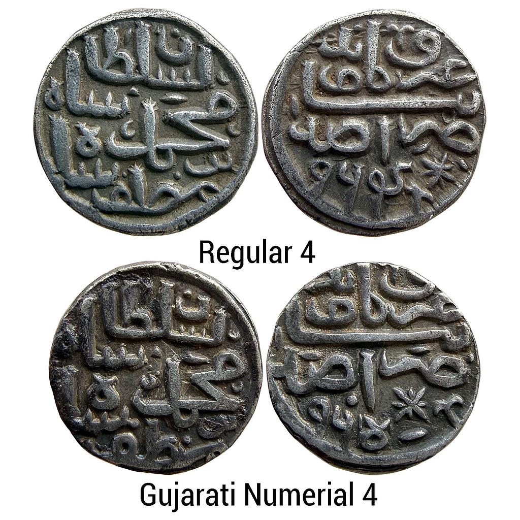 Malwa Sultan coin struck in the name of Muhammad bin Muzaffar Mandu Mint Set of 2 Coins Silver Tanka