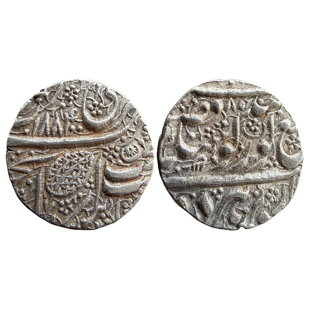IK Sikh Empire Ranjit Singh VS 1884 1885 Amritsar Mint Nanakshahi Couplet Silver Rupee
