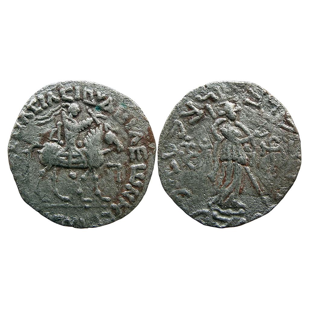 Ancient Indo-Scythians Apracharajas Vijayamitra in the name of Azes Silver Tetradrachm