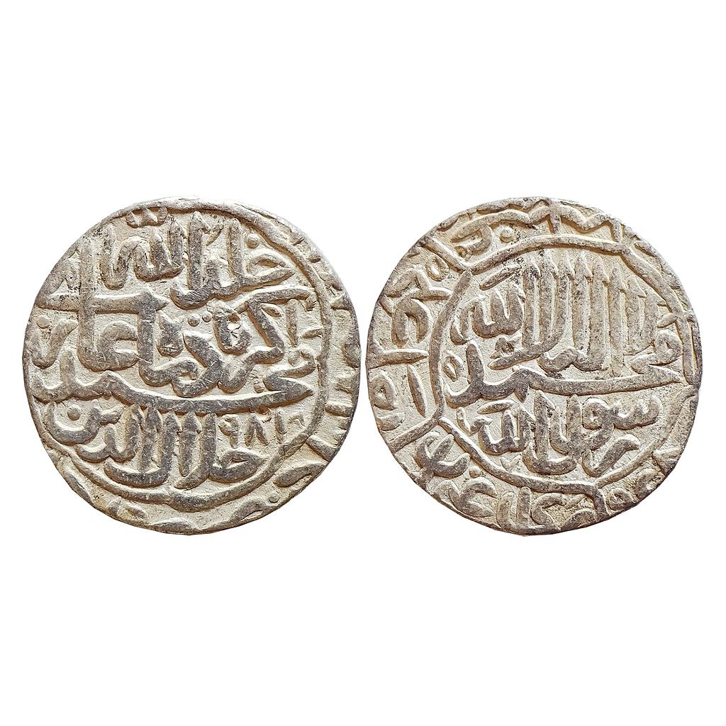 Mughal, Akbar, Shahr-i-Muazzam Ahmedabad Mint , Kalima Type, Silver Rupee