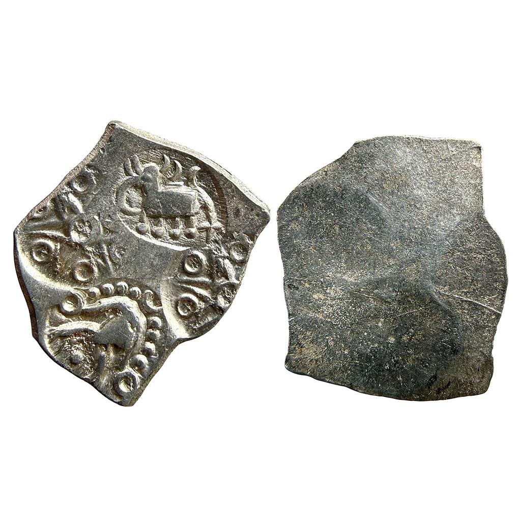 Ancient Punch Marked Coinage Northern Vidarbha Melghat Region Makhala Hoard type Silver 1/2 Karshapana