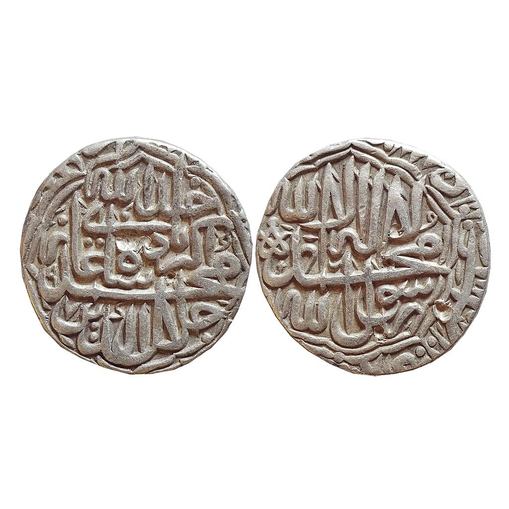 Mughal, Akbar, Lahore Mint (off flan), Kalima Type, Silver Rupee