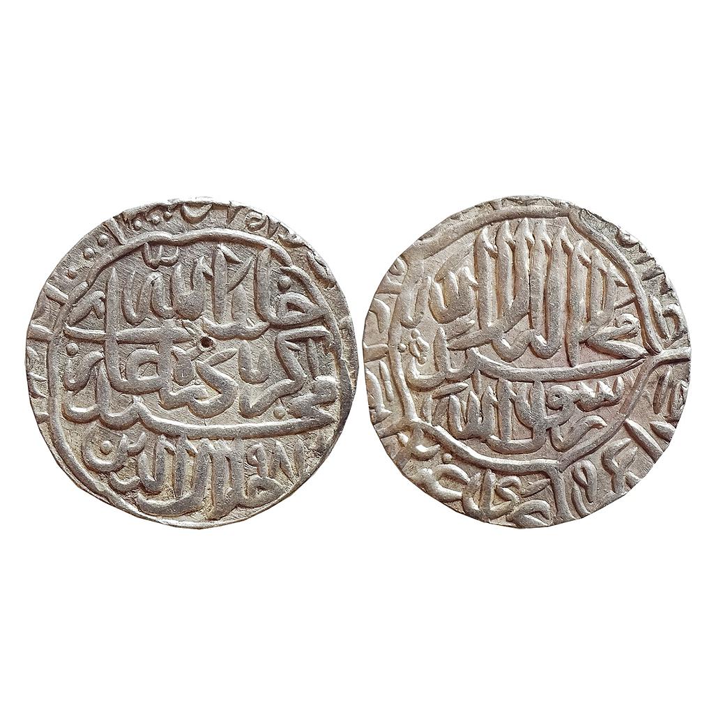 Mughal, Akbar, Shahr-i-Muazzam Ahmedabad Mint (Off Flan), Kalima Type,  Silver Rupee