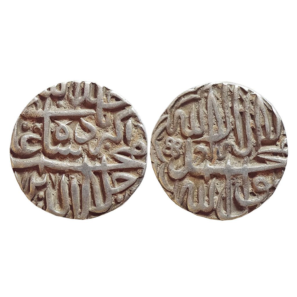 Mughal, Akbar, Dar-ul-Khilafat Agra Mint (off flan), Kalima Type, Silver Rupee