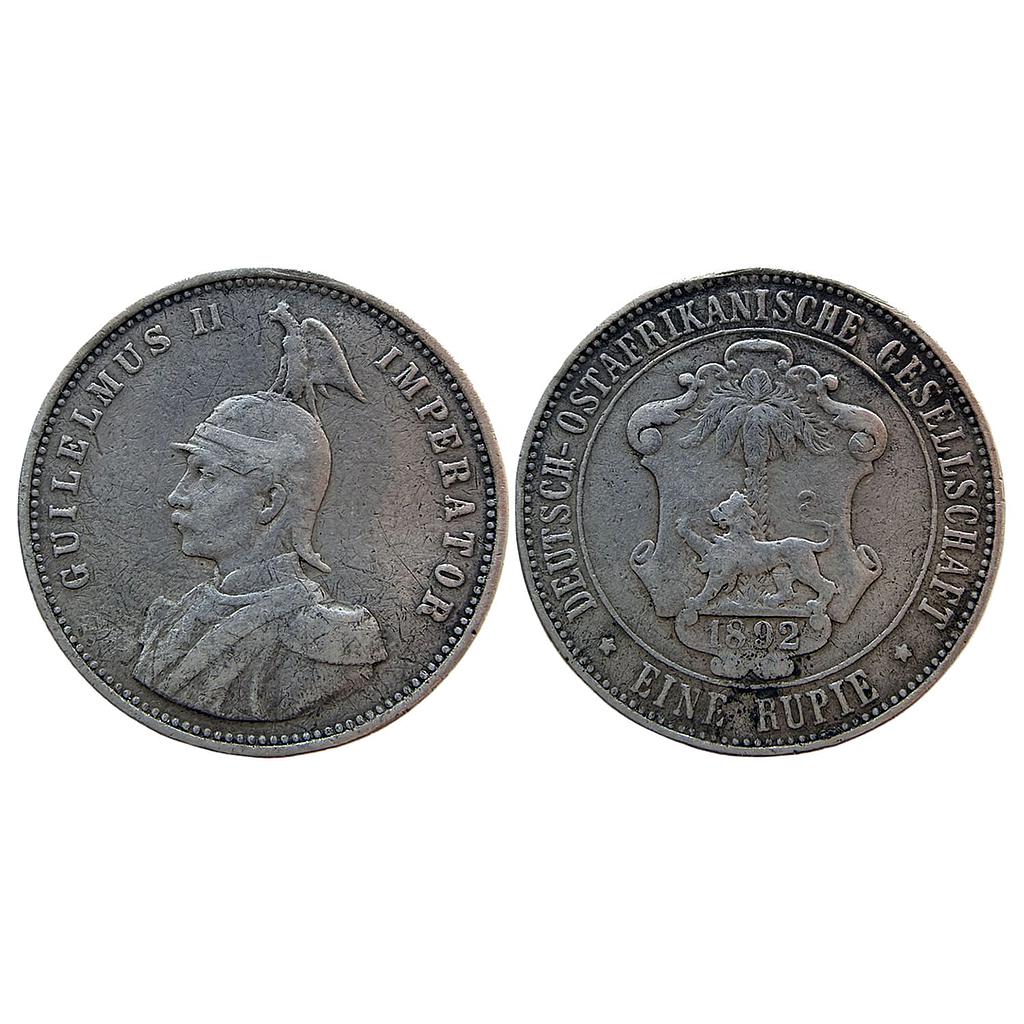 German East Africa Wilhelm II 1892 AD Silver (.917) Rupie Rupee ...