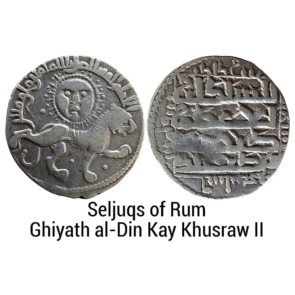 Seljuqs of Rum Ghiyath al-Din Kay Khusraw II first reign citing caliph al-Mustansir Siwas Mint Silver Dirham