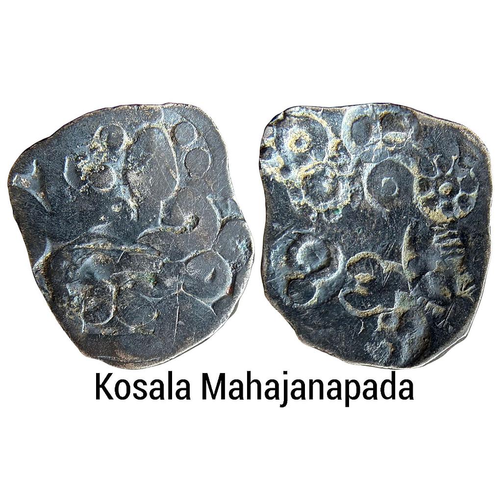 Ancient Punch Marked Coinage Kosala Mahajanapada Silver 1/2 Vimshatika