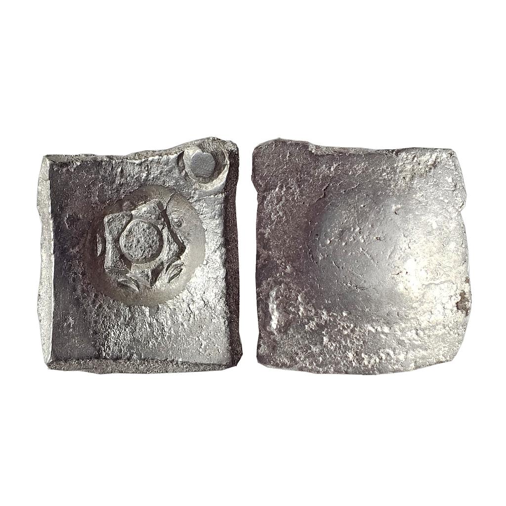 Ancient, Archaic Series, Punch Marked Coinage, attributed to Shakya Janapada, Narhan hoard type, Silver 5 Shana