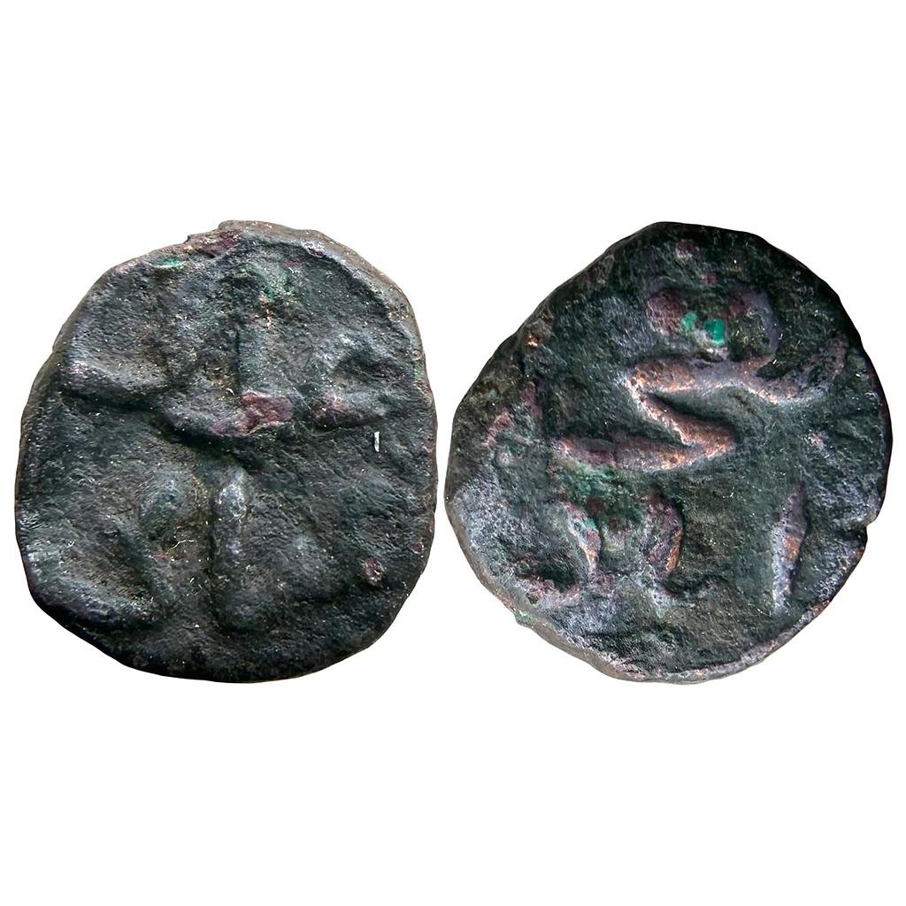 Delhi Sultan Ghiyath Al-din Tughluq Fakhrabad Mint Copper Adli (half paika?)