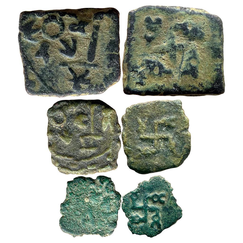 Ancient Saurashtra Set of 3 Coins Copper Unit