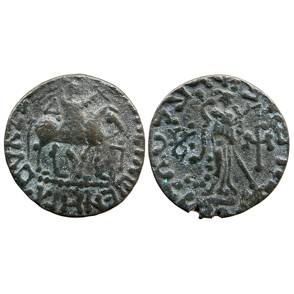 Ancient Indo-Scythians Apracharajasn Vijayamitra in the name of Azes Billon Tetradrachm Indian Standard