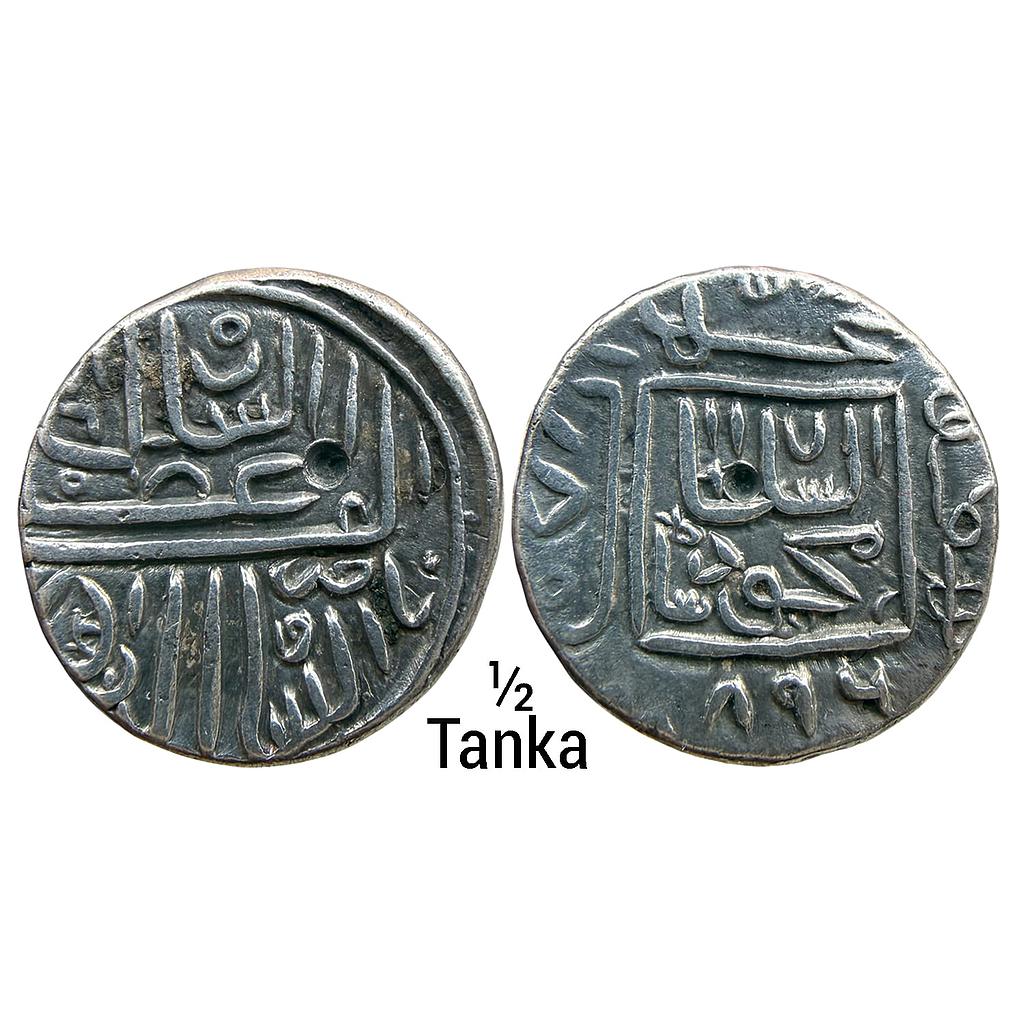 Gujarat Sultan Nasir-ud-din Mahmud I Mustafabad Mint Silver 1/2 Tanka