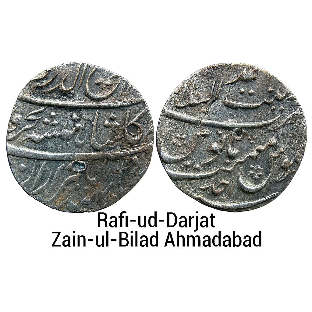 Mughal Rafi-ud-Darjat Zain-ul-Bilad Ahmadabad Mint Silver Rupee