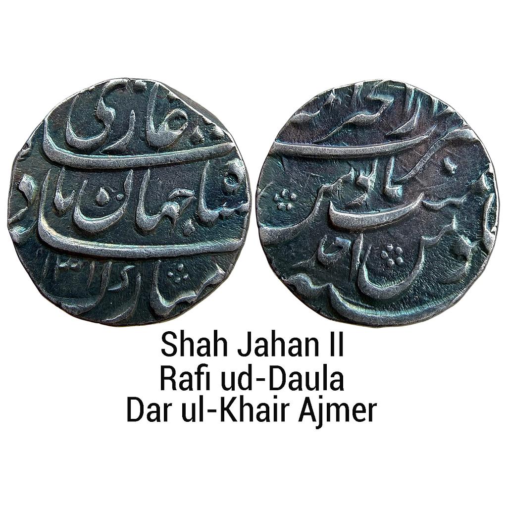 Mughal Shah Jahan II Rafi ud-Daula Dar ul-Khair Ajmer Mint Silver Rupee