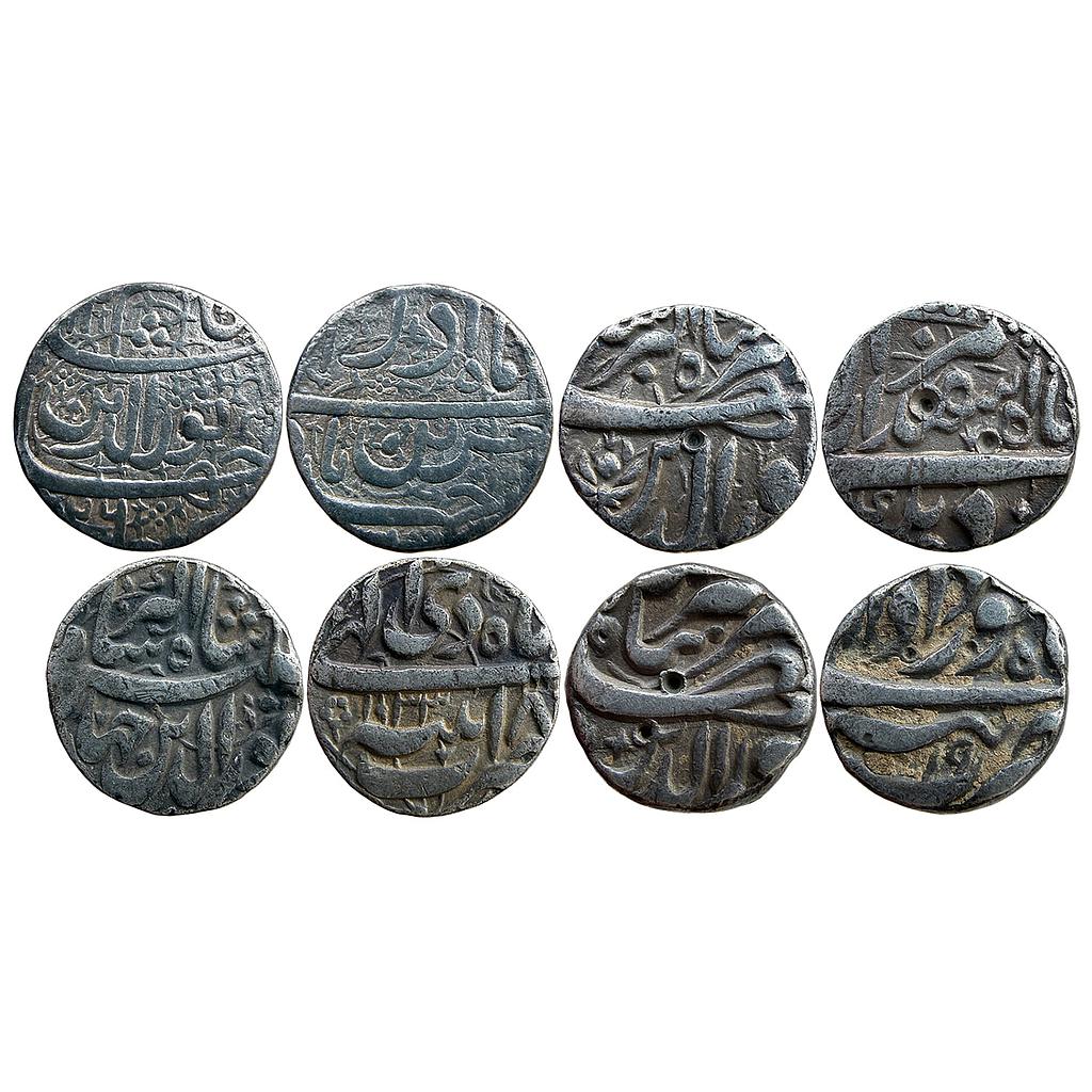 Mughal Jahangir Set of 4 Coins Delhi Mint Ahmadabad Mint Patna Mint Tatta Mint Silver Rupee