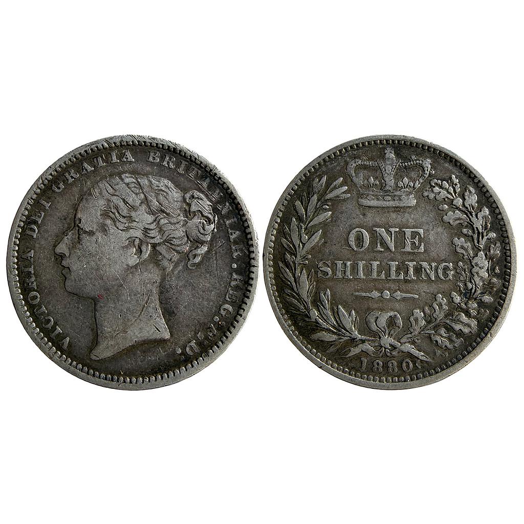 United Kingdom Victoria 1880 AD Silver (.925) 1 Shilling