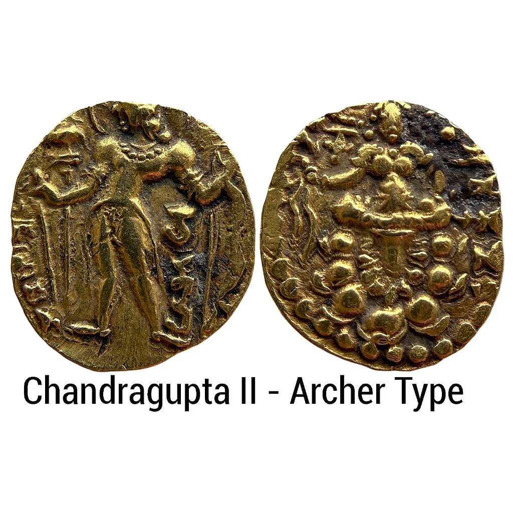 Ancient Guptas Chandragupta II Gold Dinar Archer type