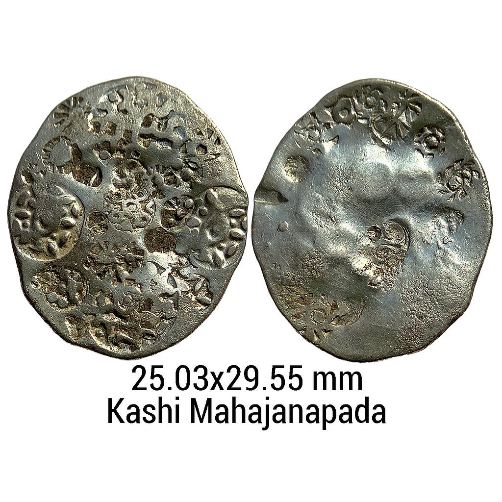 Ancient Archaic Punch Marked Coinage Kashi Mahajanapada from middle Ganga valley Silver Vimshatika
