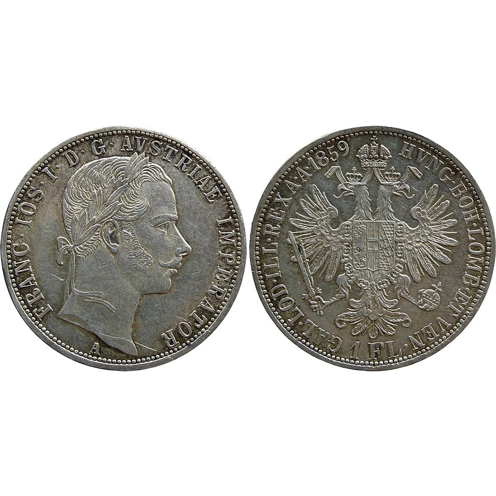 Austrian Empire Francis Joseph I Franz Joseph I Austrian Mint Silver (.900) 1 Florin