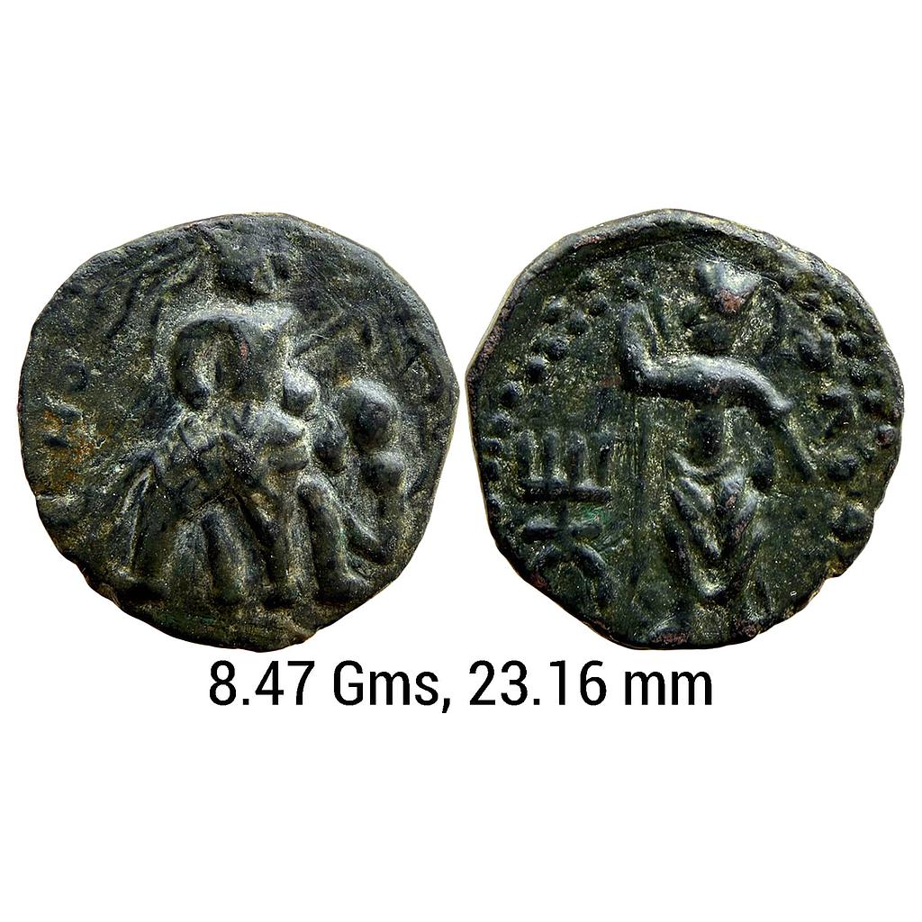 Ancient Kushanas Huvishka Copper Di-Drachm