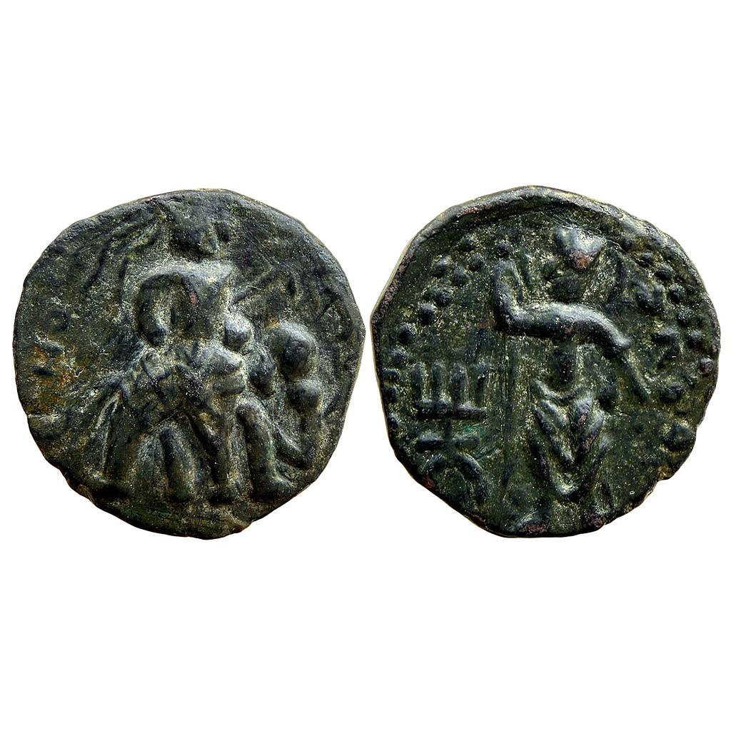 Ancient Kushanas Huvishka Copper Di-Drachm