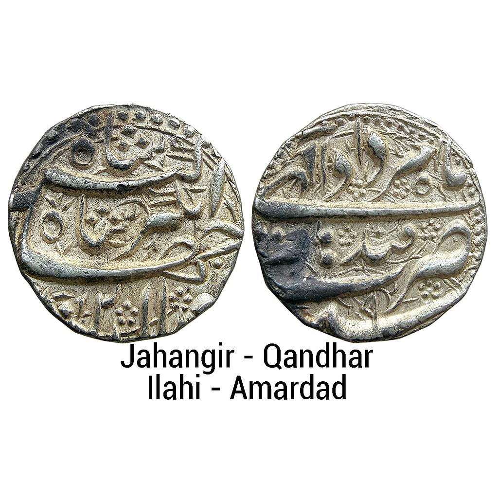 Mughal Jahangir Qandhar Mint Ilahi Month Amardad Leo Silver Rupee