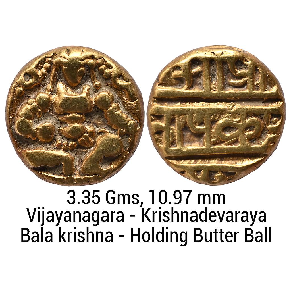Hindu Medieval Vijayanagara Kingdom Krishnadevaraya Gold Varaha Pagoda