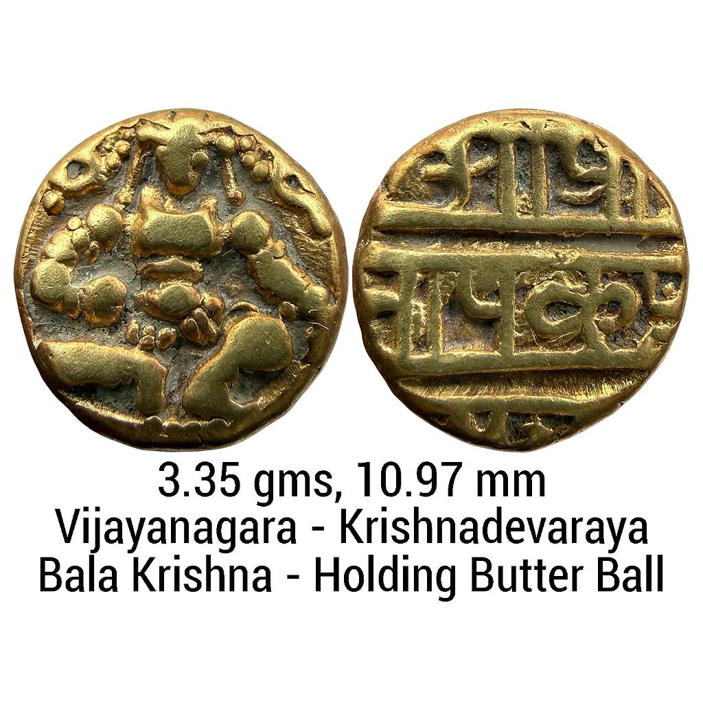 Hindu Medieval Vijayanagara Kingdom Krishnadevaraya Gold Varaha Pagoda
