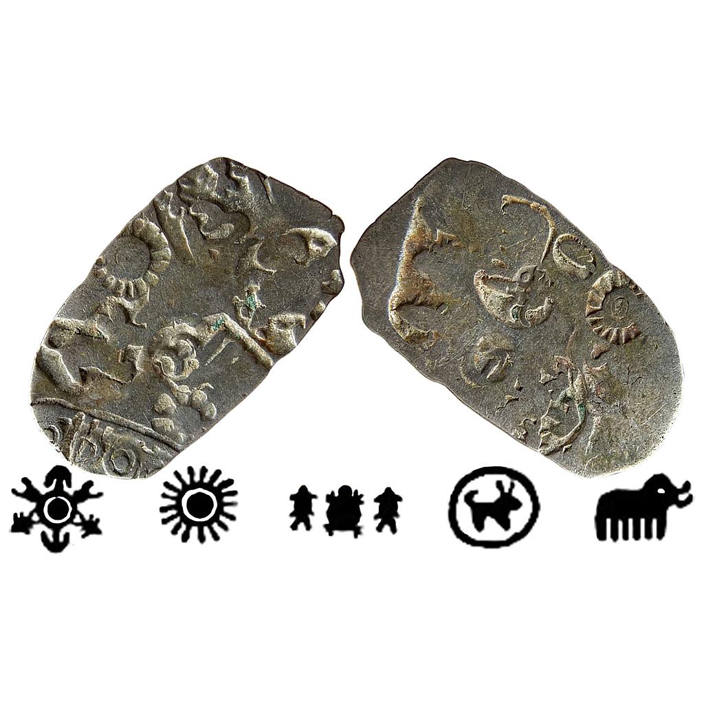 Ancient Punch Marked Coinage Mauryan Magadha Imperial Series II 280 Type Silver Karshapana