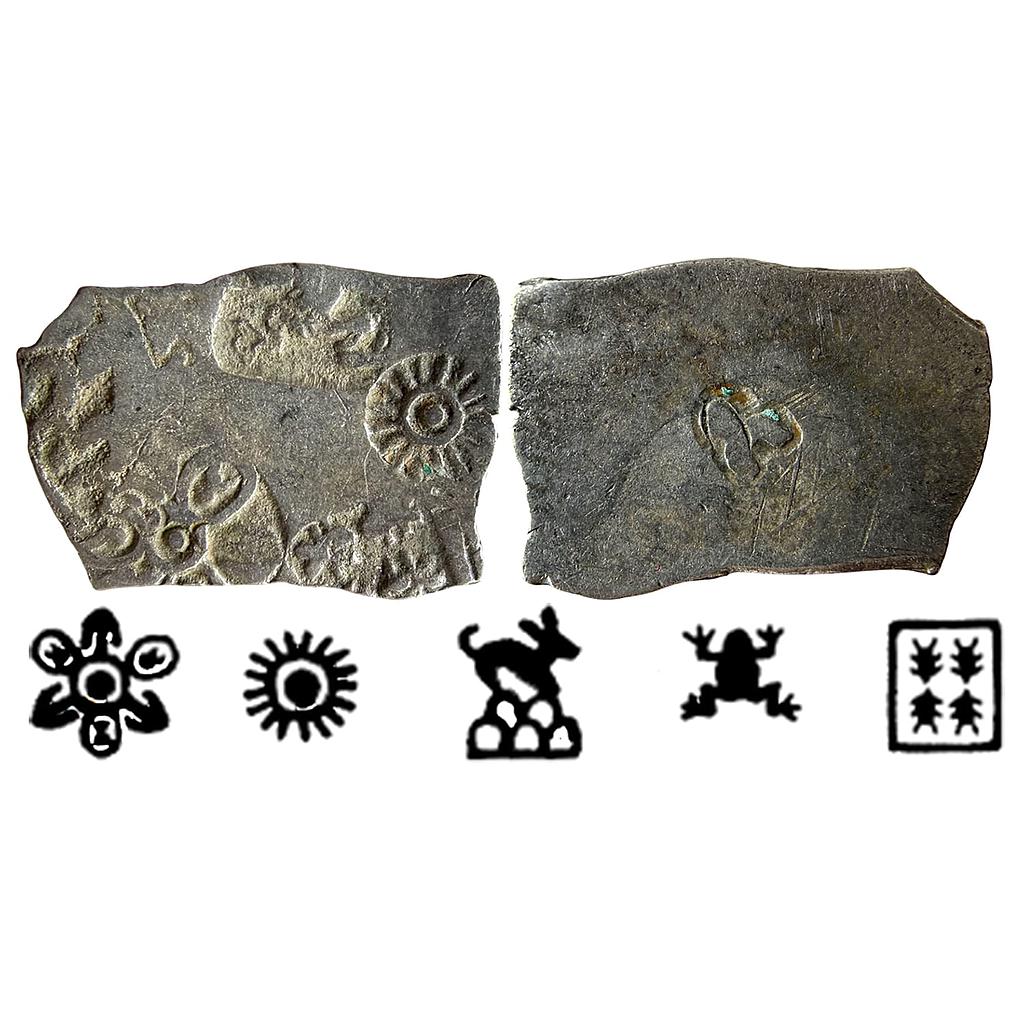 Ancient Punch Marked Coinage Mauryan Magadha Imperial Series IVd 400 Type Silver Karshapana