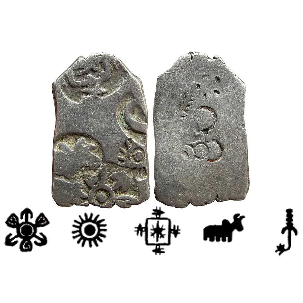 Ancient Punch Marked Coinage Mauryan Magadha Imperial Series IVb 383 Type Silver Karshapana