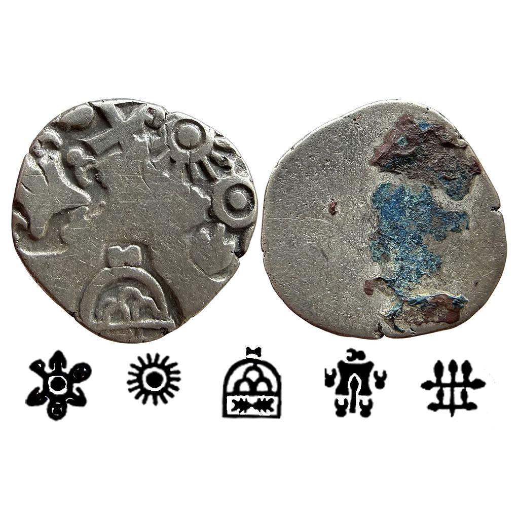 Ancient Punch Marked Coinage Mauryan Magadha Imperial Series IVd 468 Type Silver Karshapana