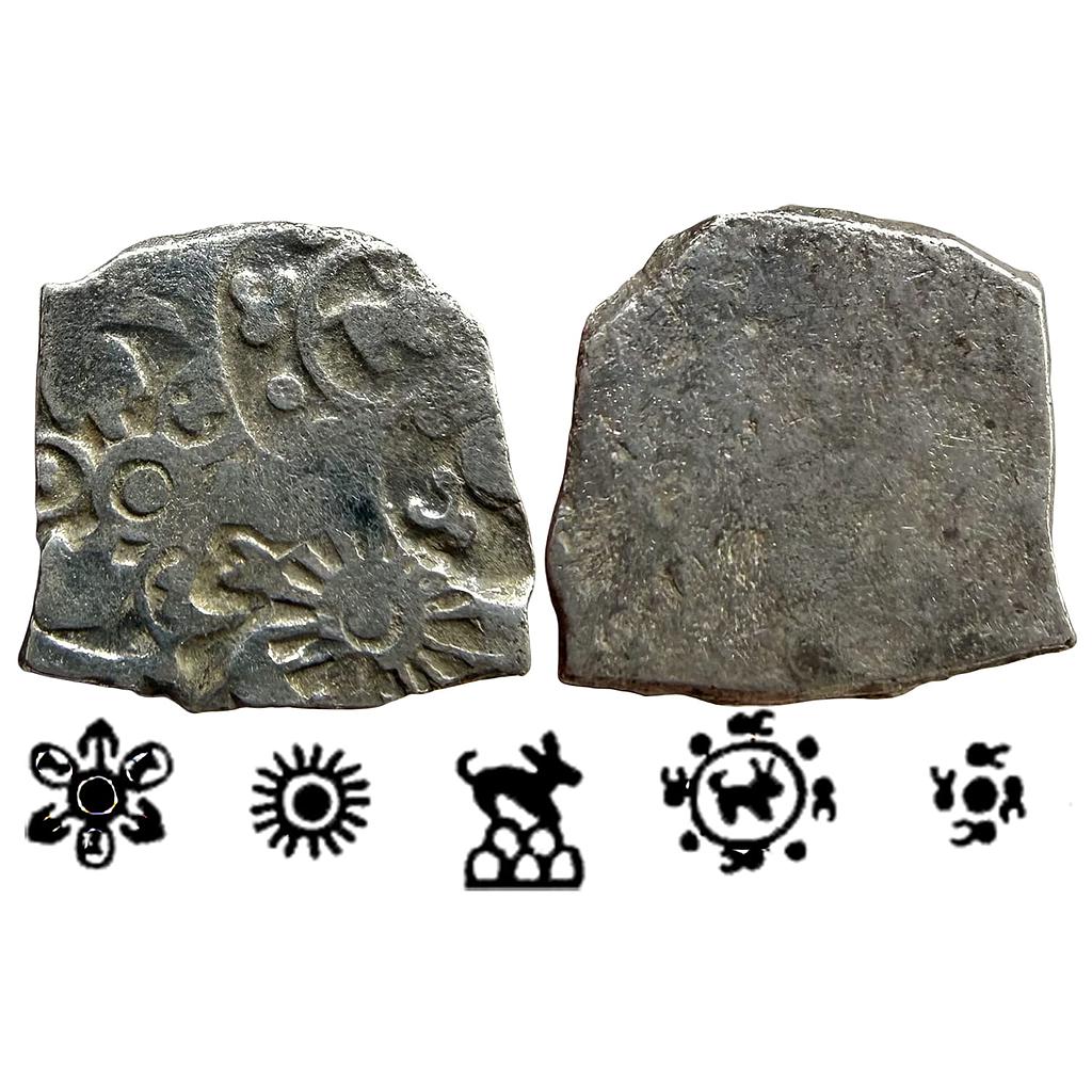 Ancient Punch Marked Coinage Mauryan Magadha Imperial Series IVd 414 Type Silver Karshapana