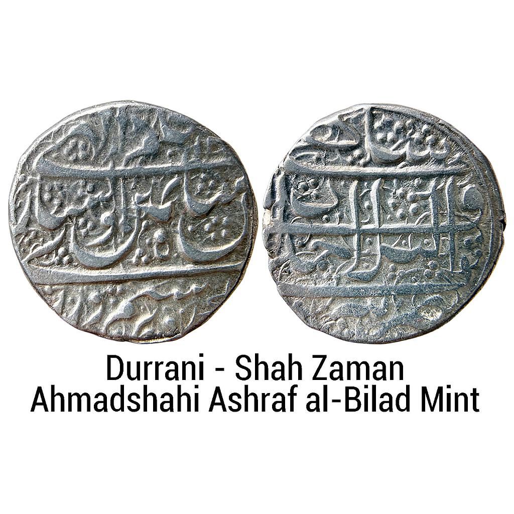 IK Durrani Shah Zaman Ahmadshahi Ashraf al-Bilad Mint Silver Rupee