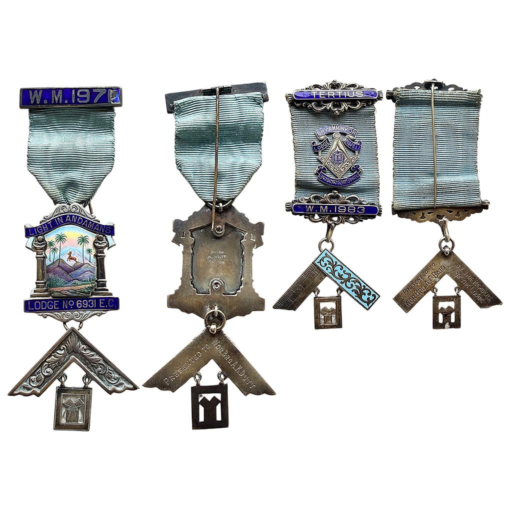 Masonic Medal Set of 2 Medals Silver Badge