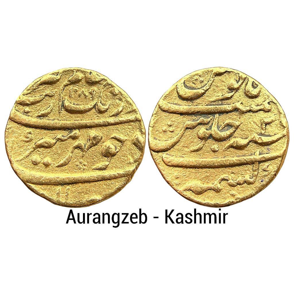 Mughal Aurangzeb Kashmir Mint Gold Mohur
