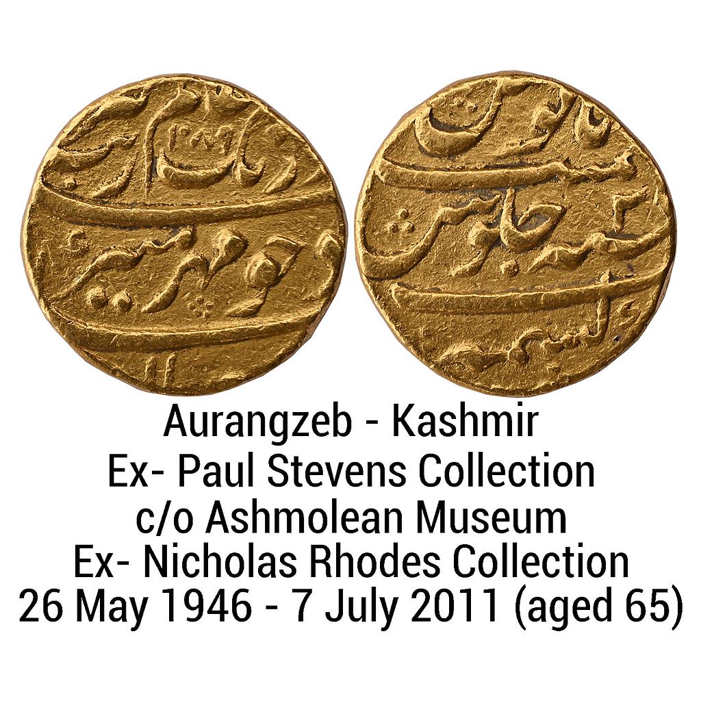 Mughal Aurangzeb Kashmir Mint Gold Mohur